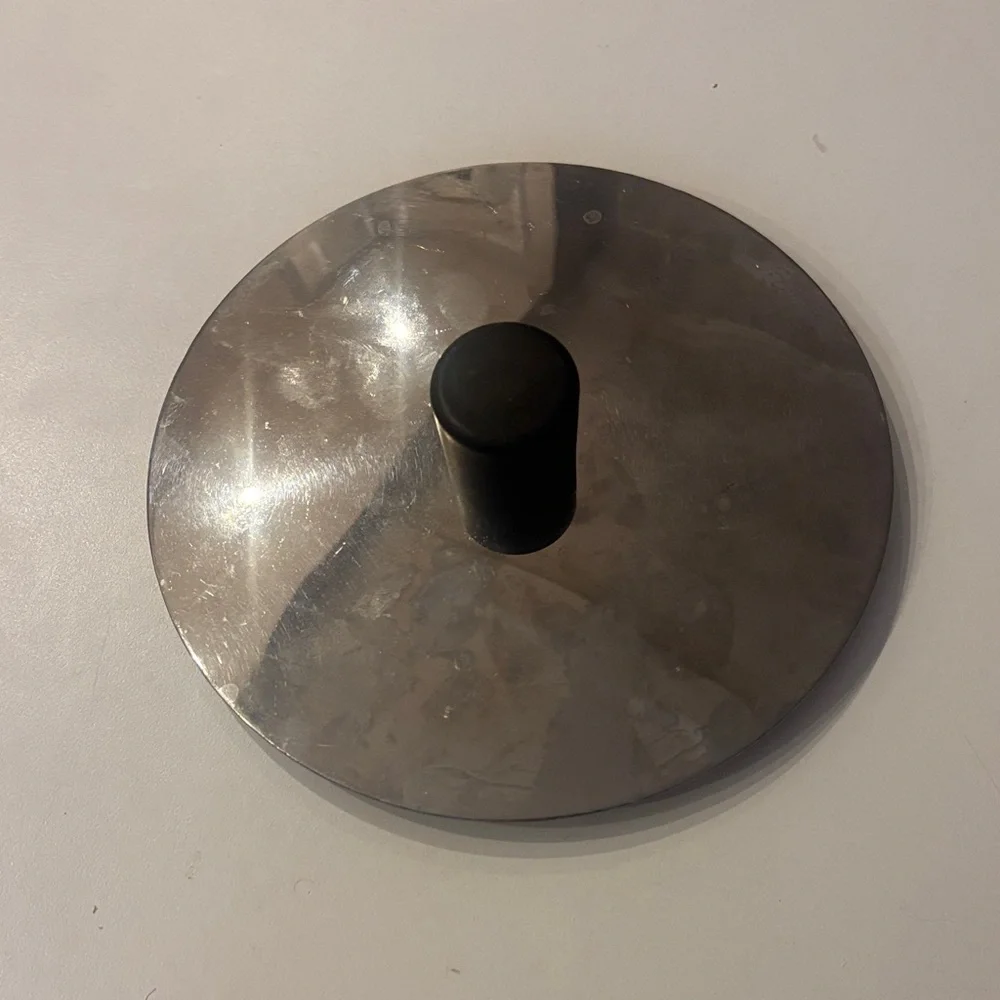 Alessi  6 in Stainless Steel Lid with Black Knob